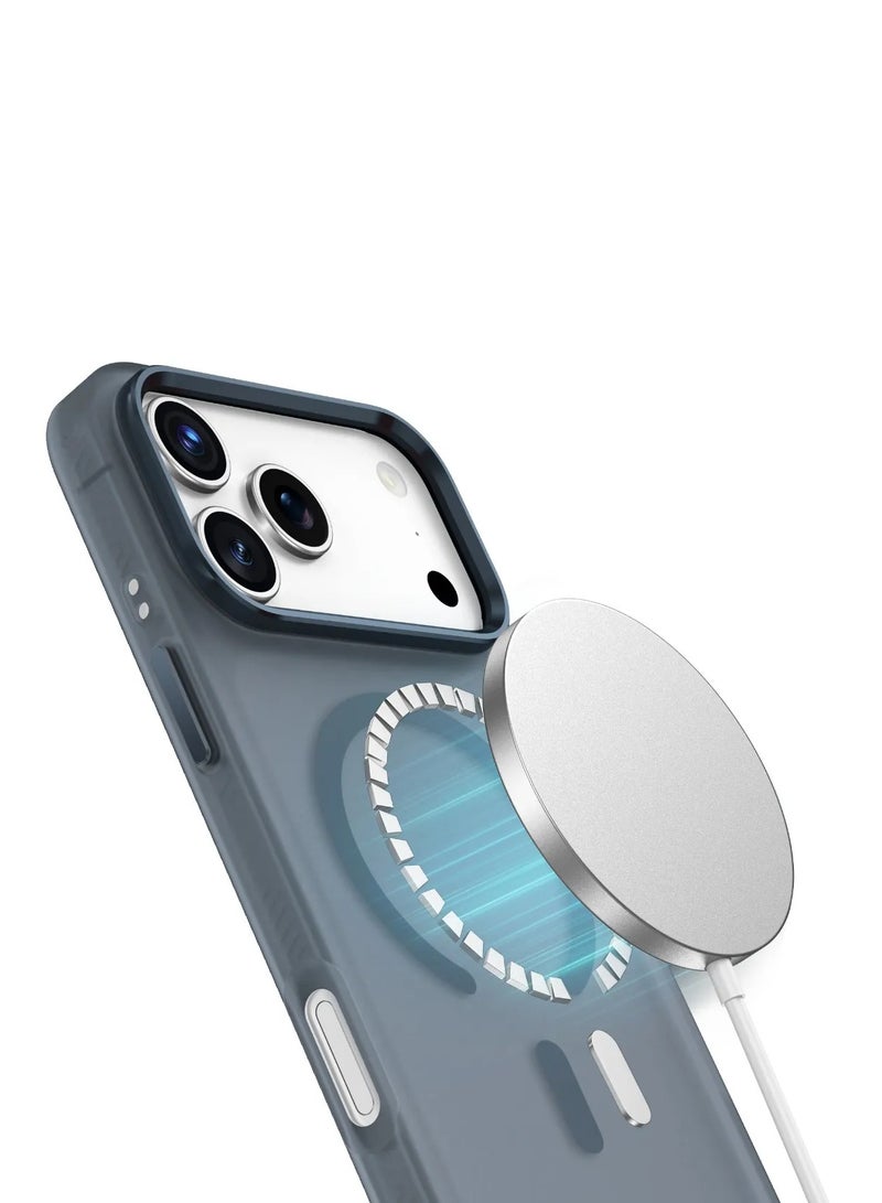 GREEN LION iPhone 17 Pro Matte MagSafe X Case / iPhone 17 Pro MagSafe Cover -Blue Titanium - Image 1