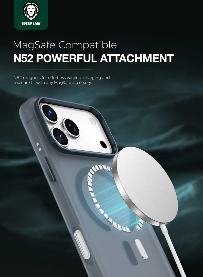 GREEN LION iPhone 17 Pro Matte MagSafe X Case / iPhone 17 Pro MagSafe Cover -Blue Titanium - Image 2