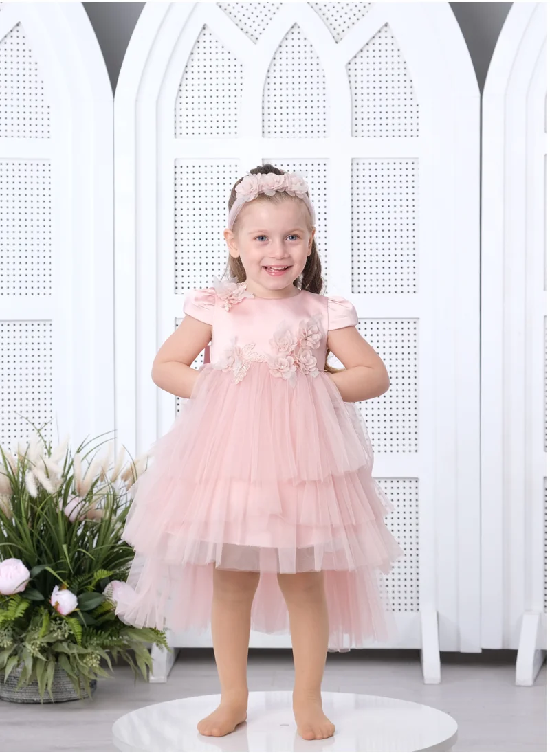 VIA BAMBINO Flower Baby Dress - Pink - A Charming Choice for Little Princesses3153