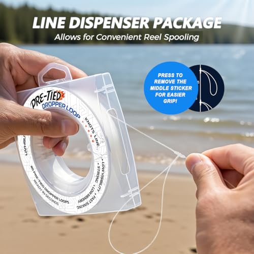 PANSHAN 30 lb PreTied Dropper Loop Knots Line Fishing Line Spool Loops 16 Inches Apart with 55 Inch Loop Size Perfect for Saltwater Freshwater Fishing Snapper Other Bottom Feeding Fish - Image 3
