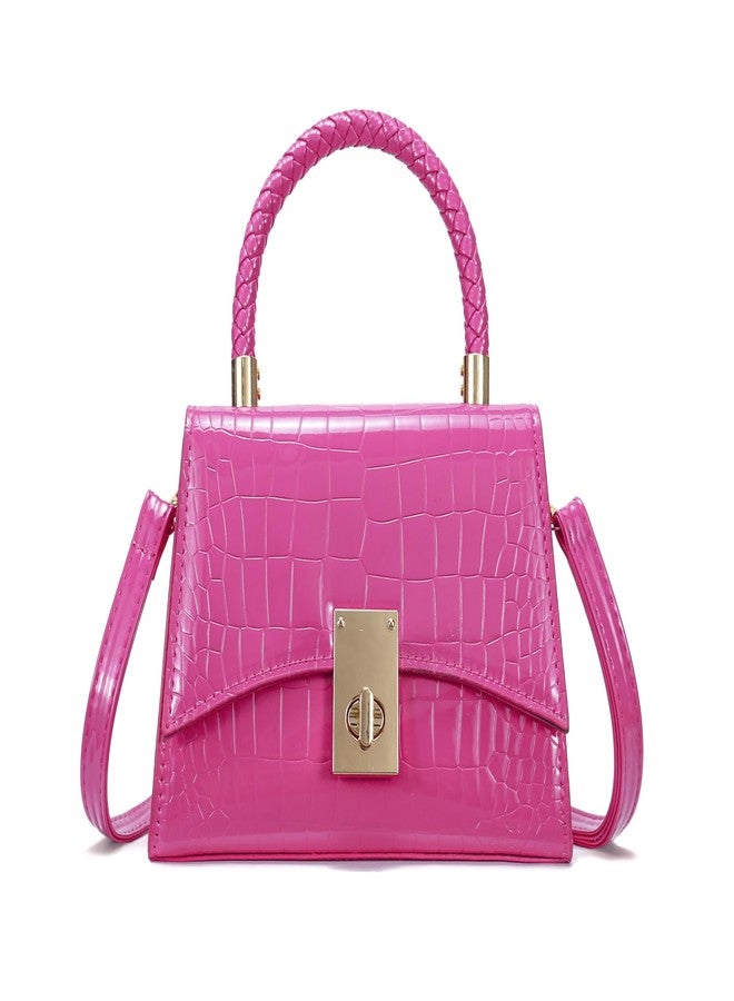 JHVYF Women Small Crossbody Bags Shoulder Bag Classic Satchel Handbags Ladies Cute Purses Satchels bag mini purse Hot Pink - Image 1