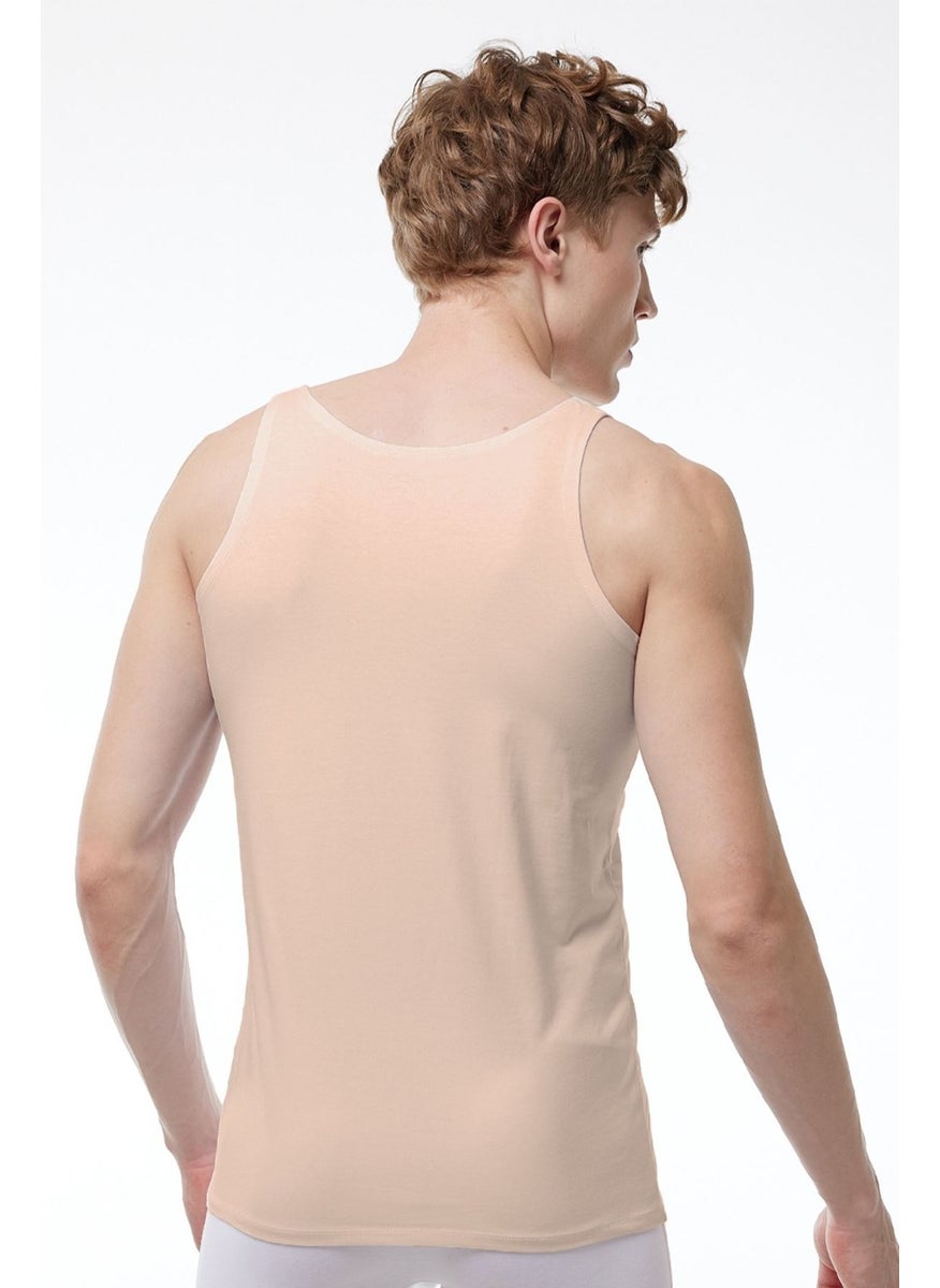 Malabadi - Men's 3 Pieces Skin Color Thin Strap Non-Trace Modal Undershirt 013 3M013 - Image 1