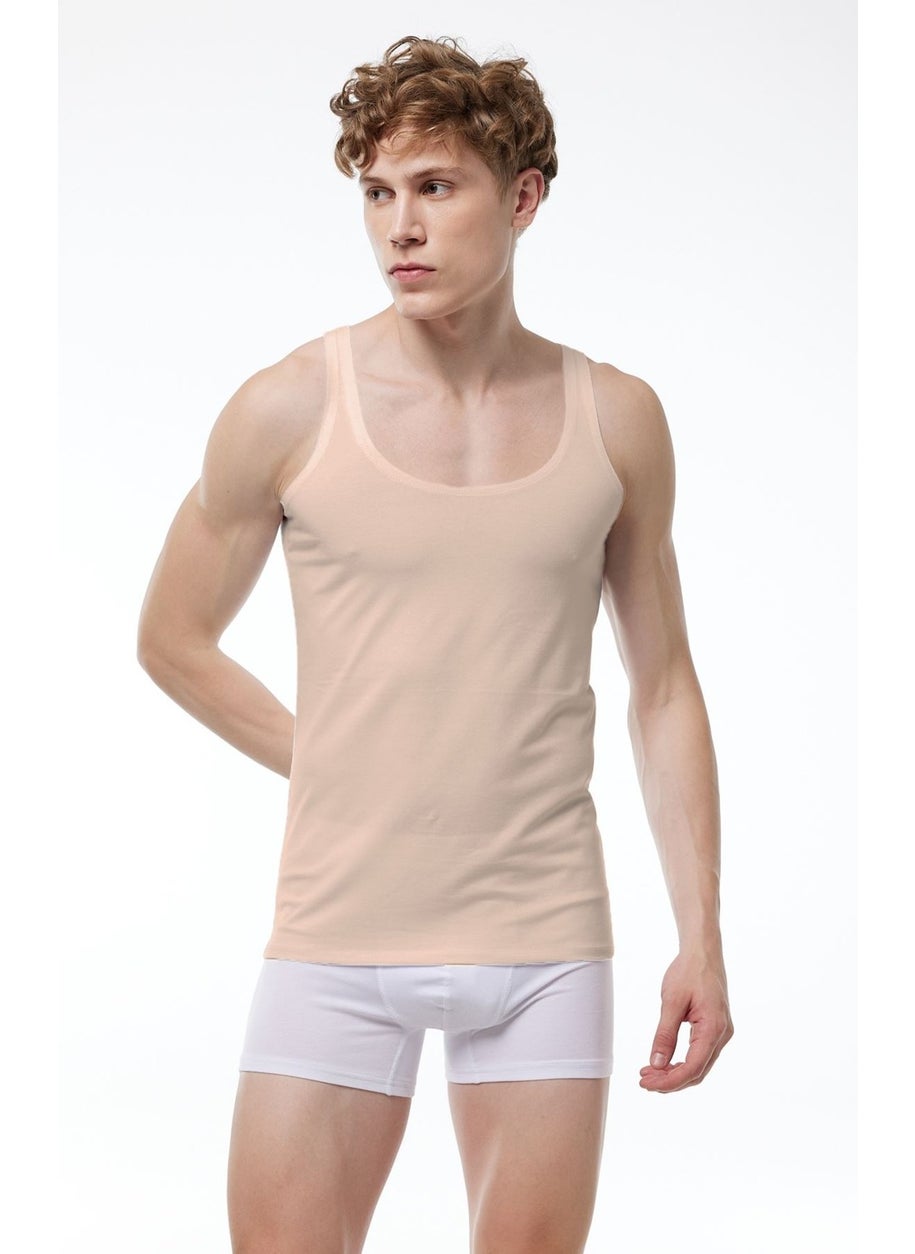 Malabadi - Men's 3 Pieces Skin Color Thin Strap Non-Trace Modal Undershirt 013 3M013 - Image 1