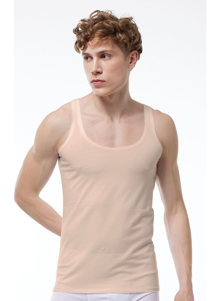 Malabadi - Men's 3 Pieces Skin Color Thin Strap Non-Trace Modal Undershirt 013 3M013 - Image 1