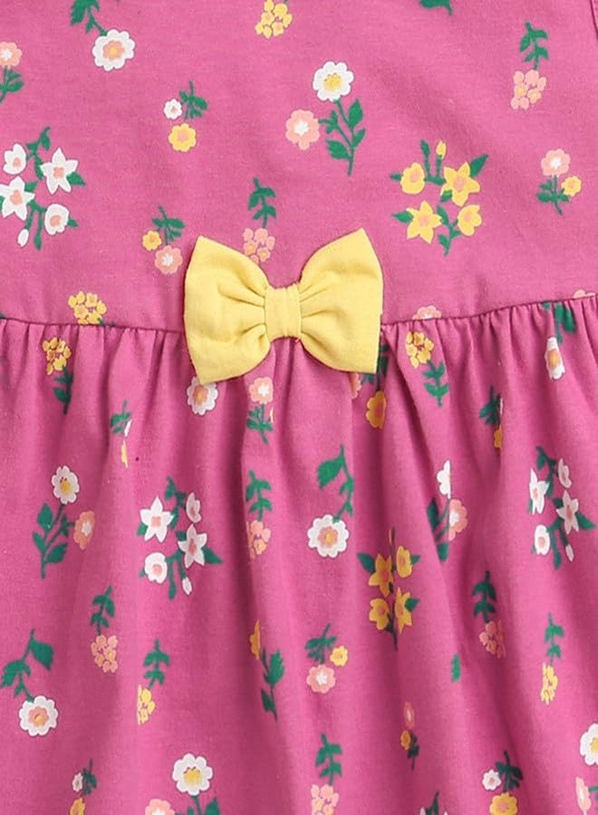 BUMZEE فستان بناتي من بامزي، لون أرجواني، بدون أكمام، مصنوع من القطن، يصل إلى الركبة، مناسب للأعمار من 6 إلى 12 شهرًا (Peb10136C-mgt) - Image 4