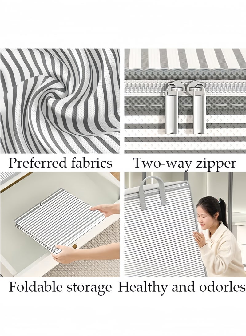 HQ-GAMING Storage Bags, Heavy Duty Storage With Reinforced Handles, 2 Zippers Foldable Blanket Clothing Storage Bags, Clothes Hamper Space Saving for Travel, Open Top, For Organizing Bedroom - Image 5