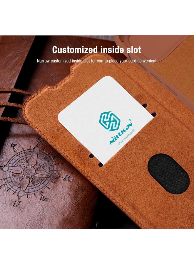 Nillkin Case For iPhone 15 QIN Series Pro Sliding Camera Cover Design Leather Phone Case - Image 5