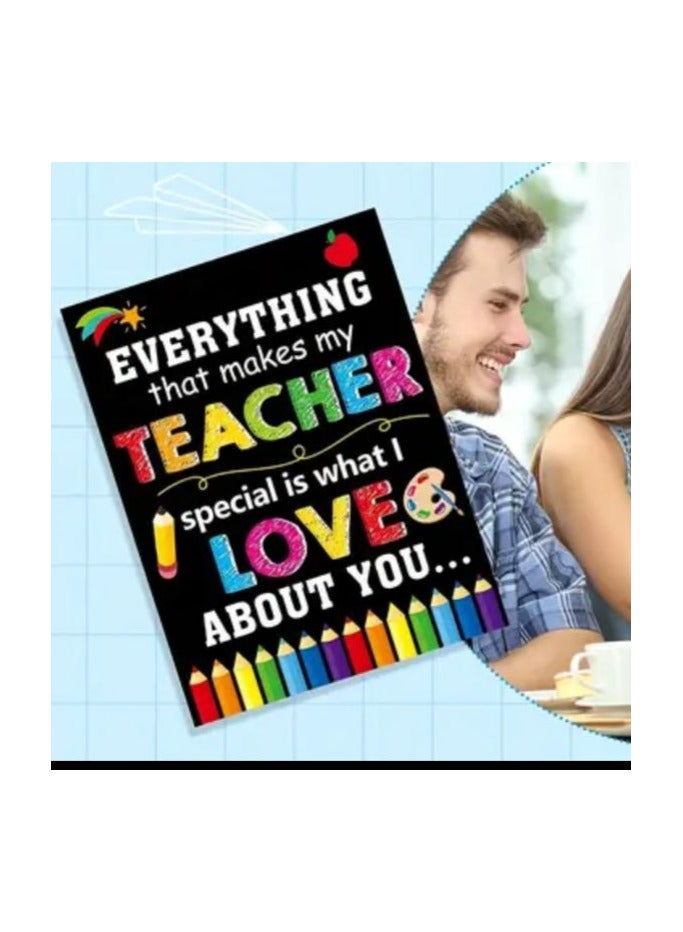 Large Teacher Thank You Card From Big Teachers Appreciation Gifts Giant Gratitude Greeting Cards with Envelope Thanks for Back to School Birthday Party Christmas Jumbo Gifts - Image 1