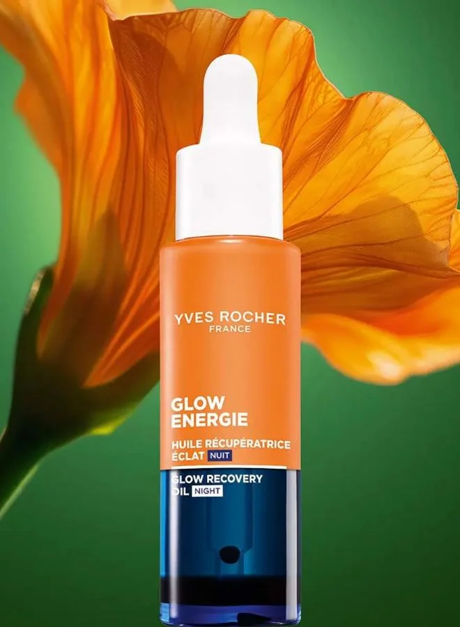 Yves Rocher orange Recovery glow oil night dropper  bottle 30ml for Women | Best Price UAE