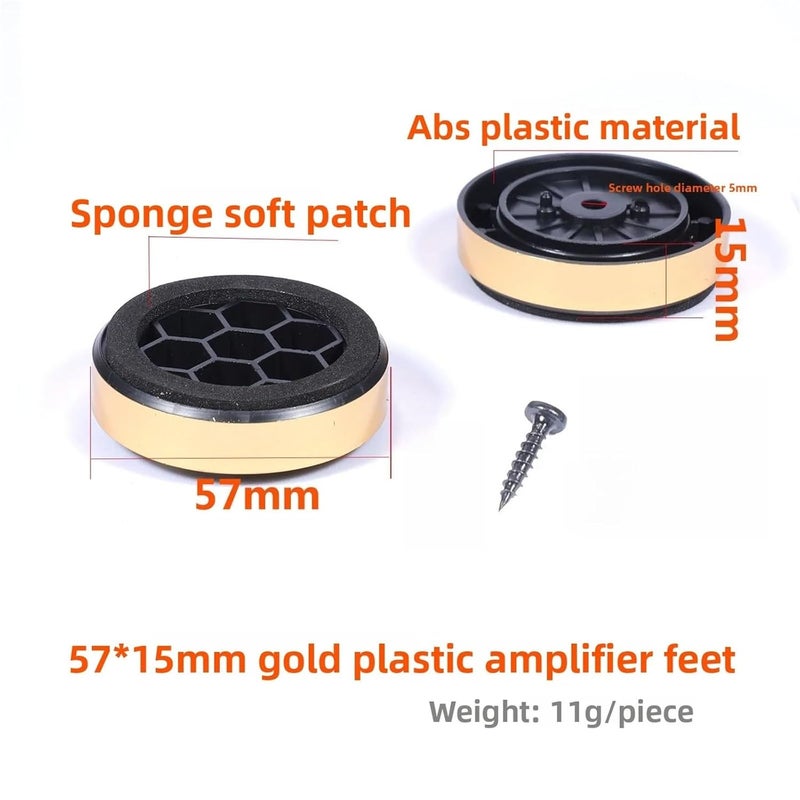 20pcs Amplifier Foot Speaker Subwoofer Shock Absorber Foot Pad Height Increase Protection Instrument Anti Slip Plastic Feet(Gold 57X15mm) - Image 2