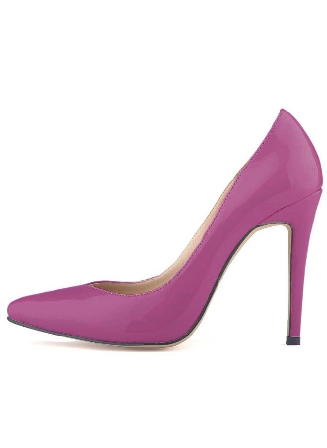 Loquat British Style Pointed Toe Ball Stiletto Heels Purple  - Image 1