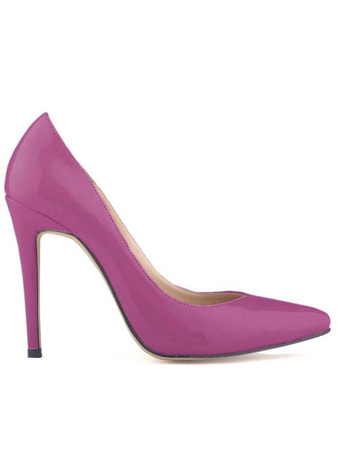 Loquat British Style Pointed Toe Ball Stiletto Heels Purple  - Image 2