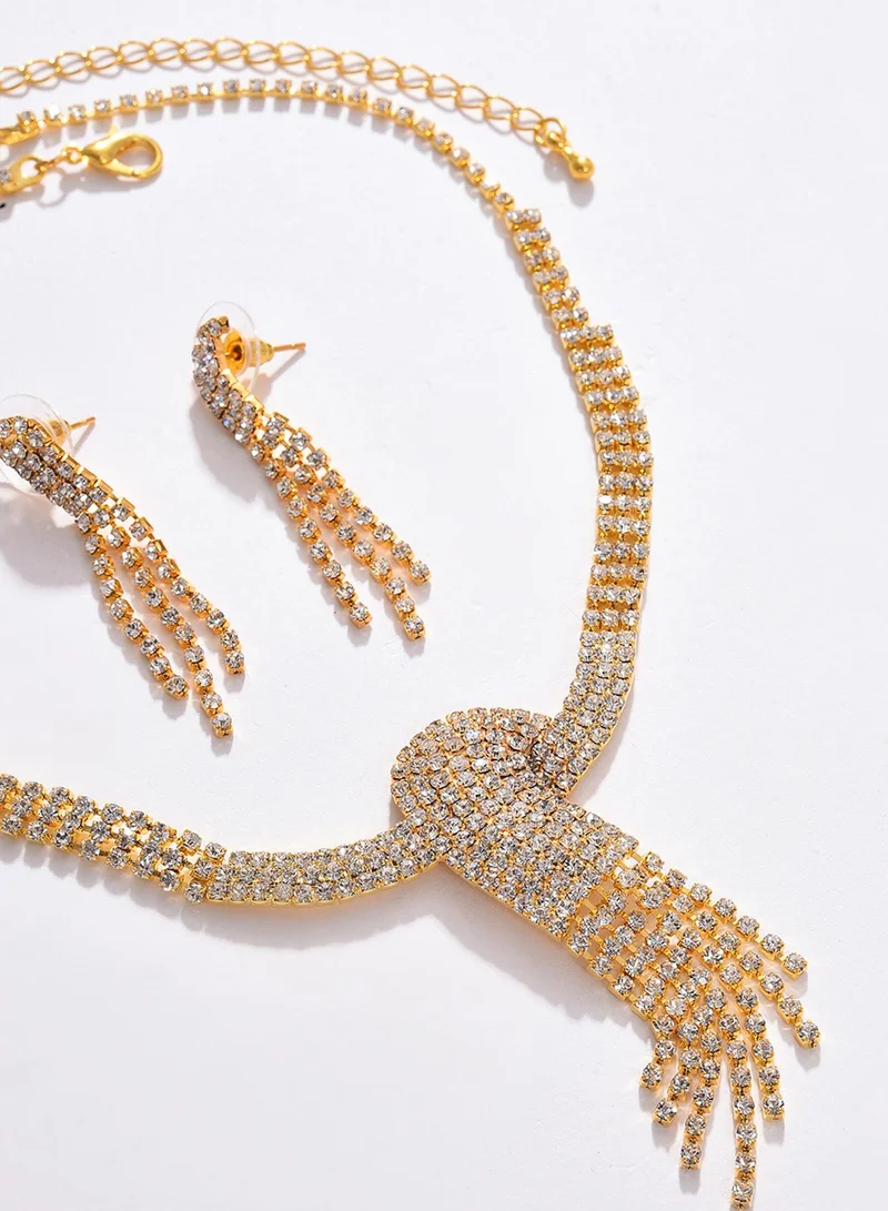 SOHI American Diamond Studded Artificial Jewellery Set