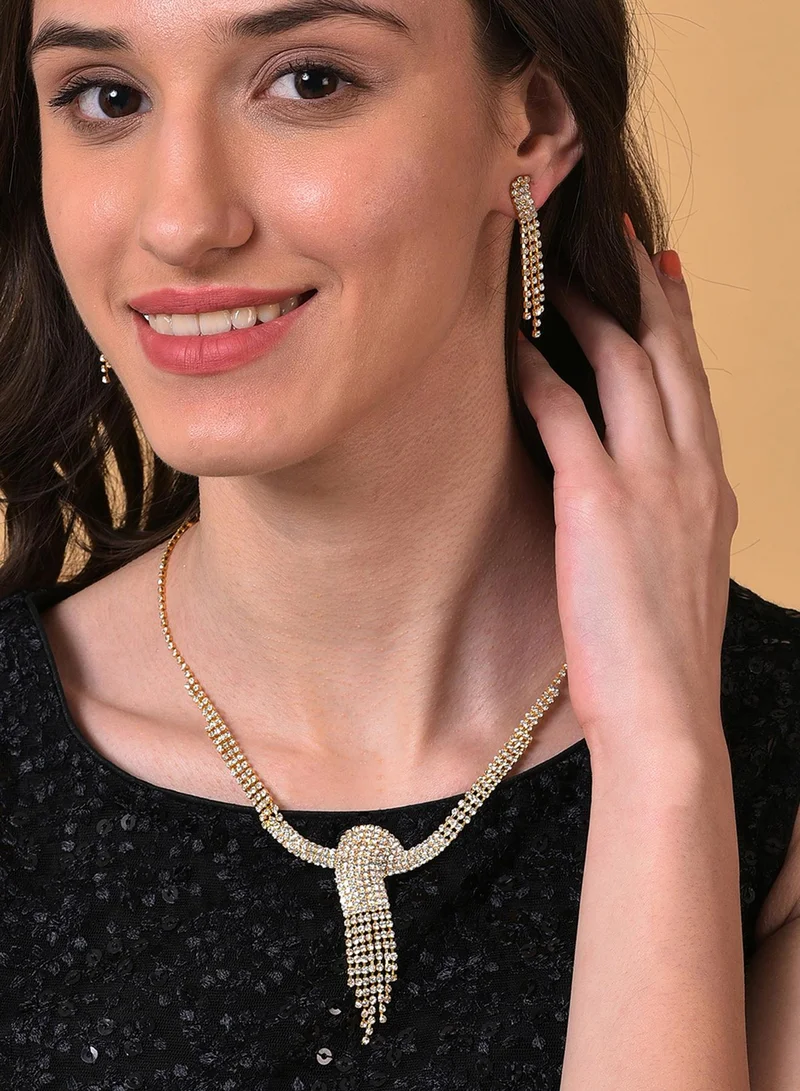 SOHI American Diamond Studded Artificial Jewellery Set