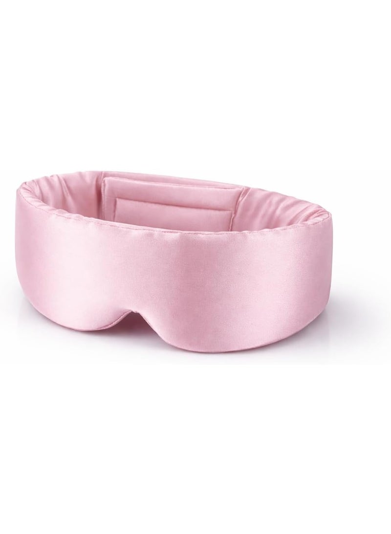 Sleep Mask for Women and Men, 100%Momme Mulberry Silk Eye Mask for Sleeping and Travel, 100% Blackout, Adjustable Strap, Cooling Soft Silk Eyemask for Luxury and Wrinkle free sleeping. (pink) - Image 1