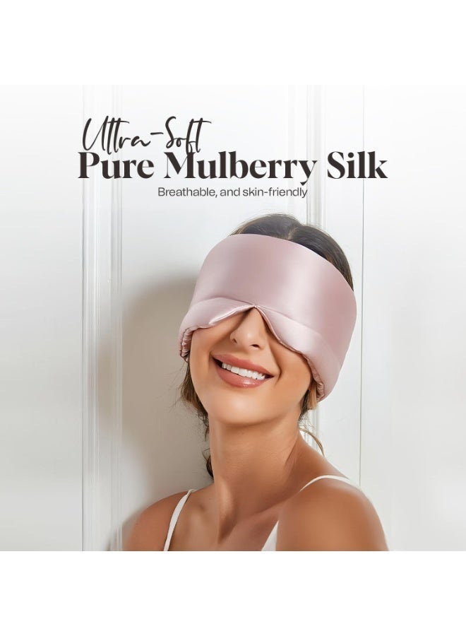 Sleep Mask for Women and Men, 100%Momme Mulberry Silk Eye Mask for Sleeping and Travel, 100% Blackout, Adjustable Strap, Cooling Soft Silk Eyemask for Luxury and Wrinkle free sleeping. (pink) - Image 5