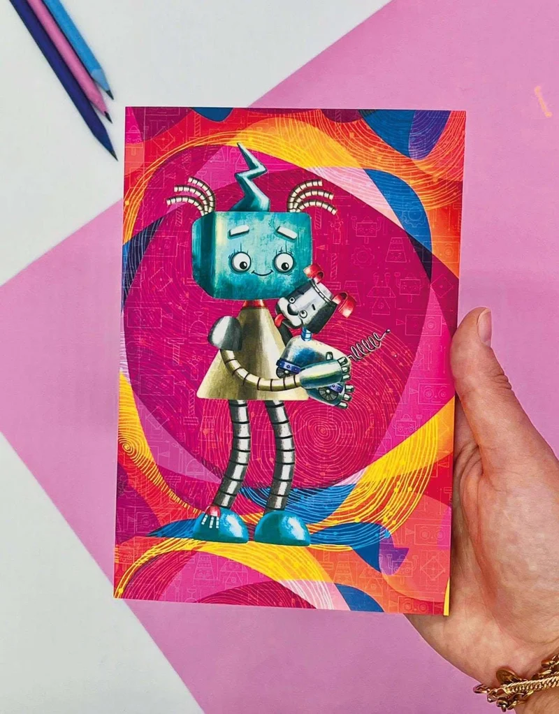 Kağıt Gemi Dükkan Cheerful Robot and His Dog Notebook