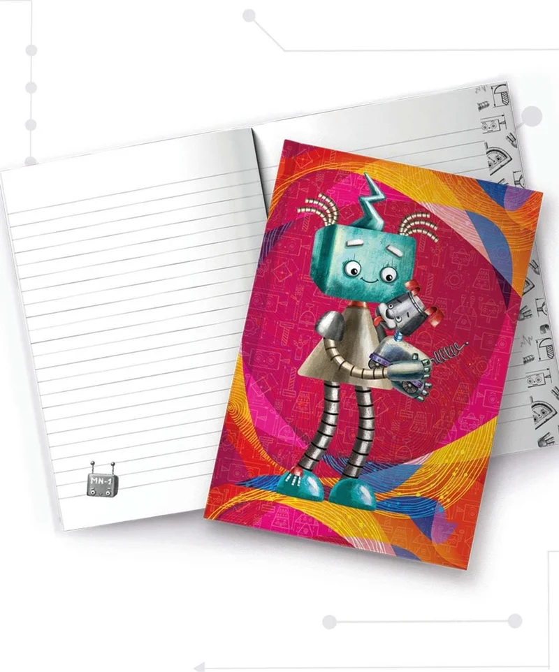 Kağıt Gemi Dükkan Cheerful Robot and His Dog Notebook