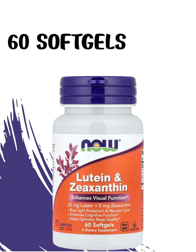 NOW Foods Lutein & Zeaxanthin Eye Health & Blue Light Protection Supplement - 60 Softgels - Image 2