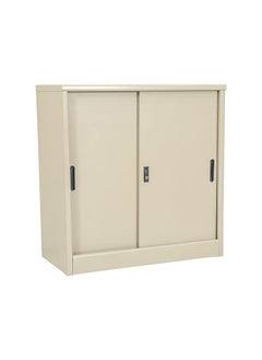 RIGID Steel Curved Sliding Doors Low hight Office Cupboard Beige 94x90x45.5cm  - Image 5