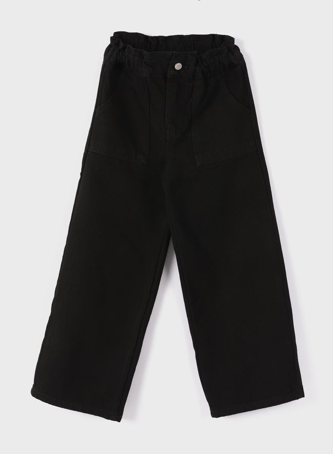 LC WAIKIKI Elastic Waist Wide Leg Girl Jean Trousers  - Image 1