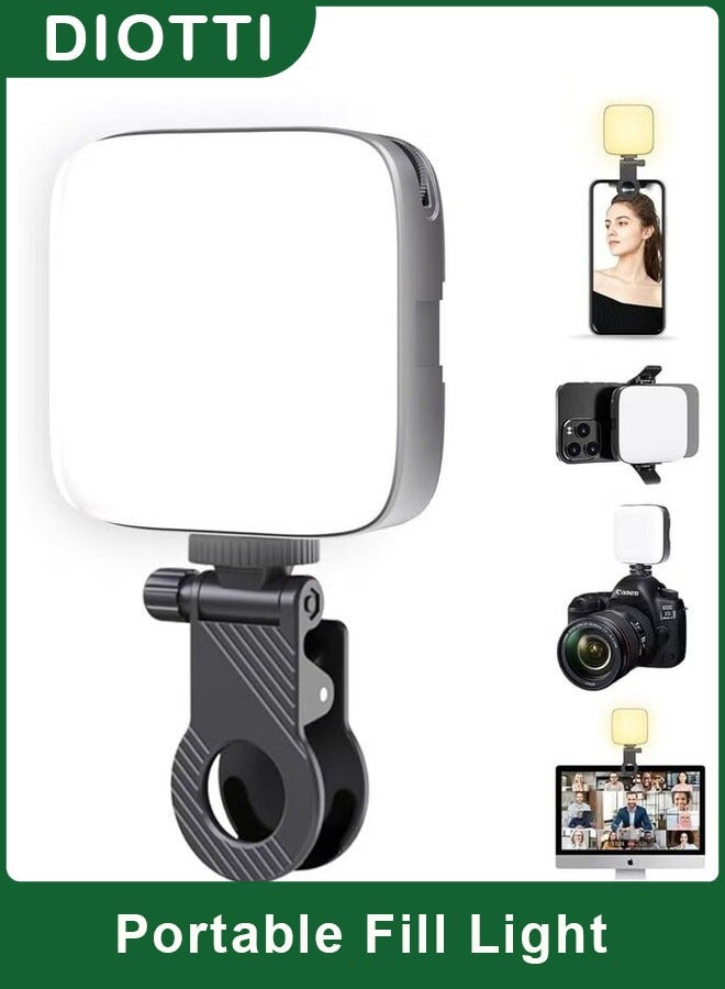 LED Video Light , Multi-Angle Adjustable Portable Fill Light with Clips, Light for Video Shooting, Computer Use, Ideal for Streaming, Content Creation