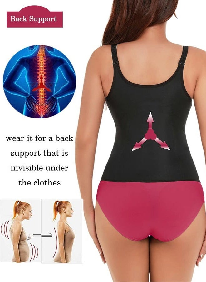 GainKee Clip and Zip Waist Trainer Corset Women Neoprence Worked Out Sweat Vest,Black,Medium - Image 3