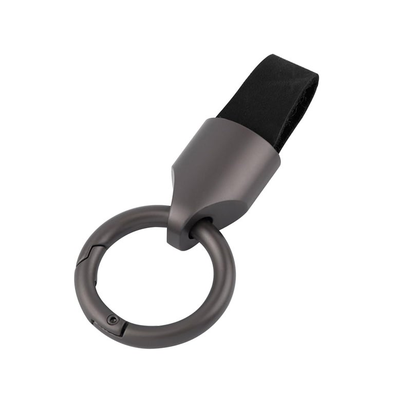 Bittwee Car Key Chain Ring Clip Leather Multifunctional Auto Key Fob Rings Keychain with Keyrings Buckle for Men WomenBlack