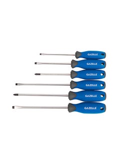 Gazelle 6-Pieces Chrome Vanadium Metric Screwdriver Set Slotted And Phillips With Magnetic Tip And Comfort Grip Handle 