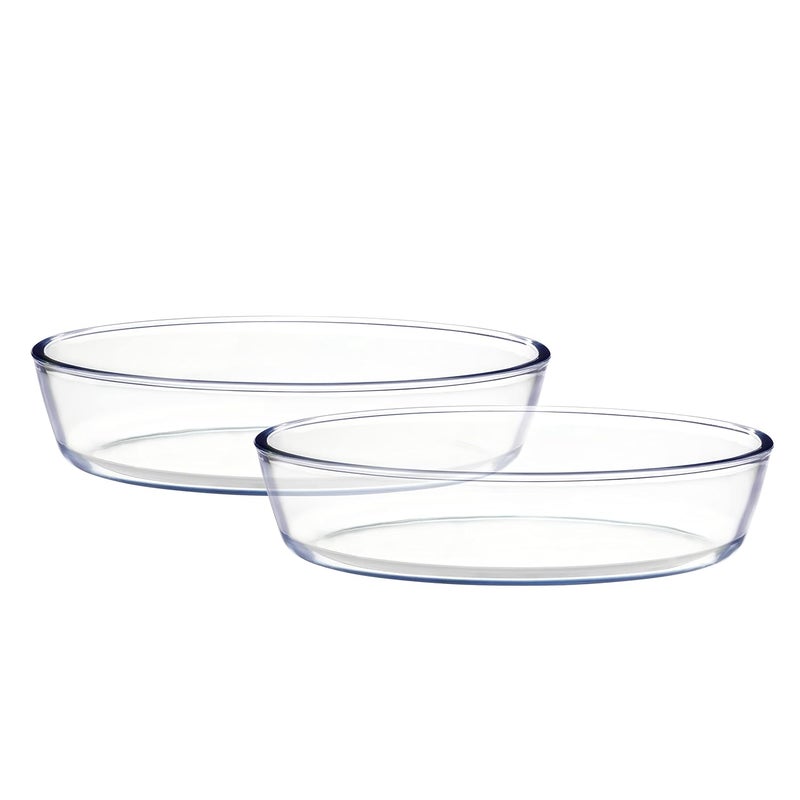 Cutting Edge Essentials Onyx Oval Borosilicate Glass Baking and Serving Loaf Dish 700 ml Set of 2 Microwave Oven Dishwasher and Freezer Safe Transparent - Image 4