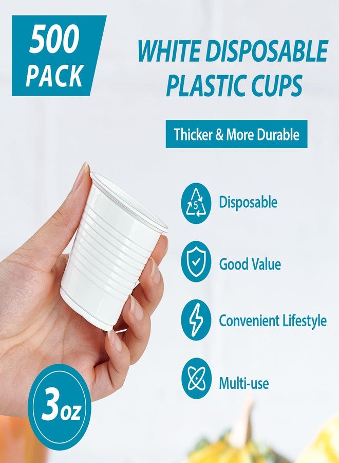 Lilymicky 500 Pack 3 oz Disposable Plastic Cups, 3 Ounce Plastic Bathroom Cups, Small Jelly Party Shot for Tasting, Drinking and Party - Image 4