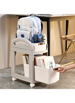 Children's Simple Storage Rack Kitchen Floor-standing Storage Rack Schoolbag Trolley Movable Multi-layer Desktop Home Shelf