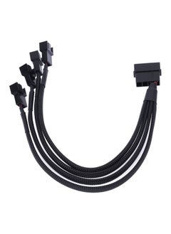 4-Pin Molex Male To PWM Extension Adapter Cable Black