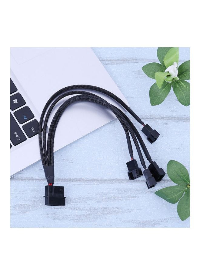 NIBEMINENT - 4-Pin Molex Male To PWM Extension Adapter Cable Black - Image 1