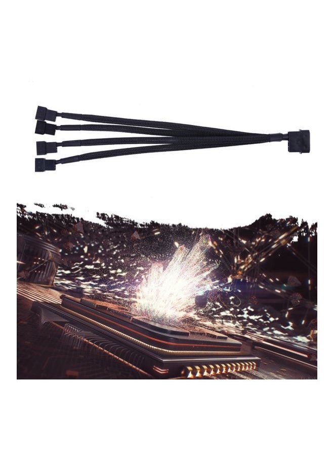 NIBEMINENT - 4-Pin Molex Male To PWM Extension Adapter Cable Black - Image 1