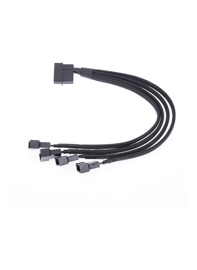 NIBEMINENT - 4-Pin Molex Male To PWM Extension Adapter Cable Black - Image 1