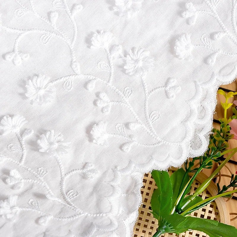 Y&D Han Dynasty Women's Skirt Inspired Table Runner – Full-Width Home Decor Fabric with Stereo Flower Embossing and Embroidered Knitted Design - Image 5
