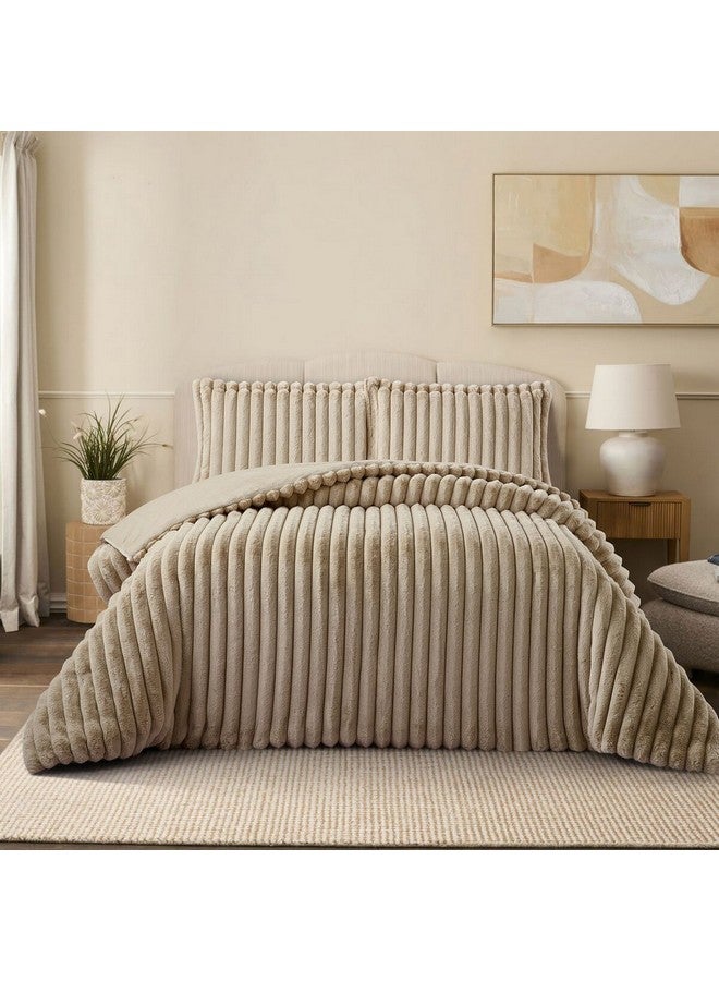 REVE 3-Piece Soft and Comfortable King Comforter Set Beige 32 x 56 x 50 cm HT-CM003 - Image 1