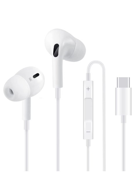 USB C Headphone, Type C Earbuds Wired Earphones with Microphone and Volume Control,in-Ear Earbud Noise Isolating for Google Pixel Oneplus Samsung Galaxy iPad Pro and MacBook