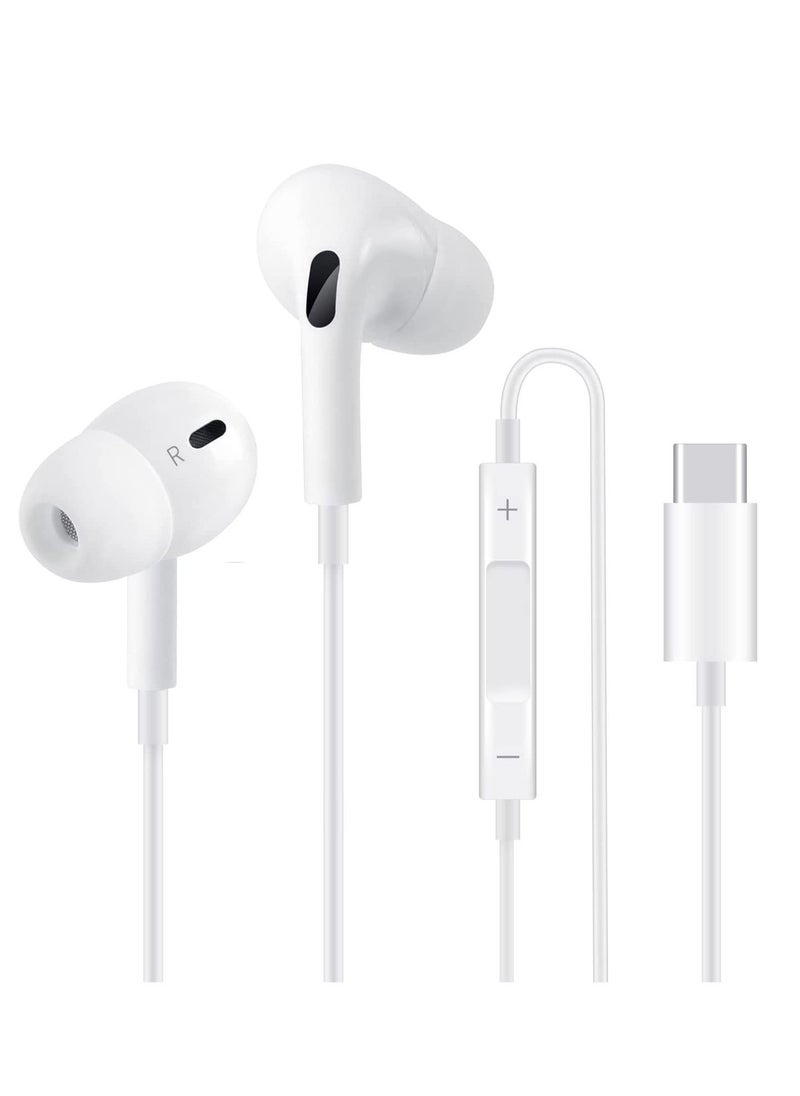 USB C Headphone, Type C Earbuds Wired Earphones with Microphone and Volume Control,in-Ear Earbud Noise Isolating for Google Pixel Oneplus Samsung Galaxy iPad Pro and MacBook