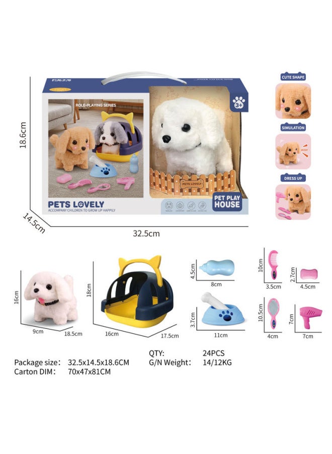 Electric Music Crawling Plush Pet Dog Repetition Learning To Speak Licking Tongue To Appease Coquetry Teddy Than Panda-Color:Electric Plush Pet Puppy 03  - Image 1