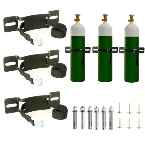 MROUDELUO Propane Tank Holder，Gas Cylinder Holder Wall-Mounted Bracket Propane Tank Bracket with Screws and Safety Belt (black3) - Image 1