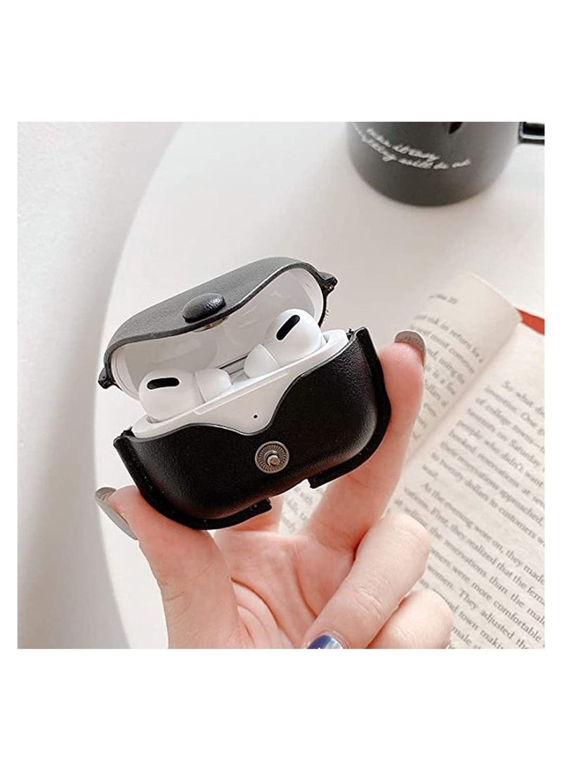 Generic Genuine Leather Case Compatible with AirPods Pro Case, Protective Cover for Apple AirPods pro Case Headphones EarPods, Soft Leather Cover with Keychain Hook  - Image 4
