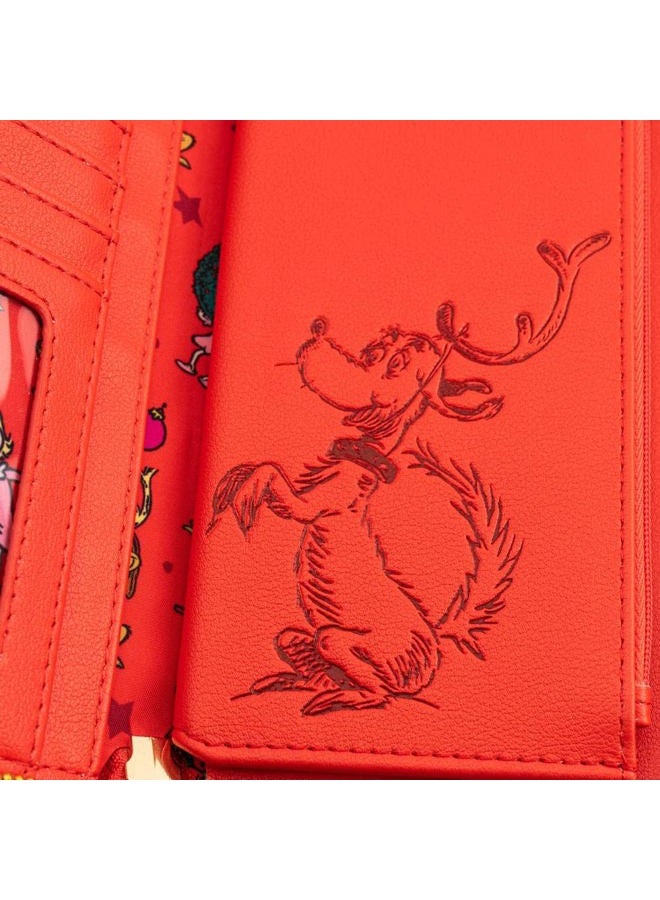 Loungefly Dr. Seuss The Grinch Loves The Holidays Zip Around Wallet, Multi, One Size  - Image 5
