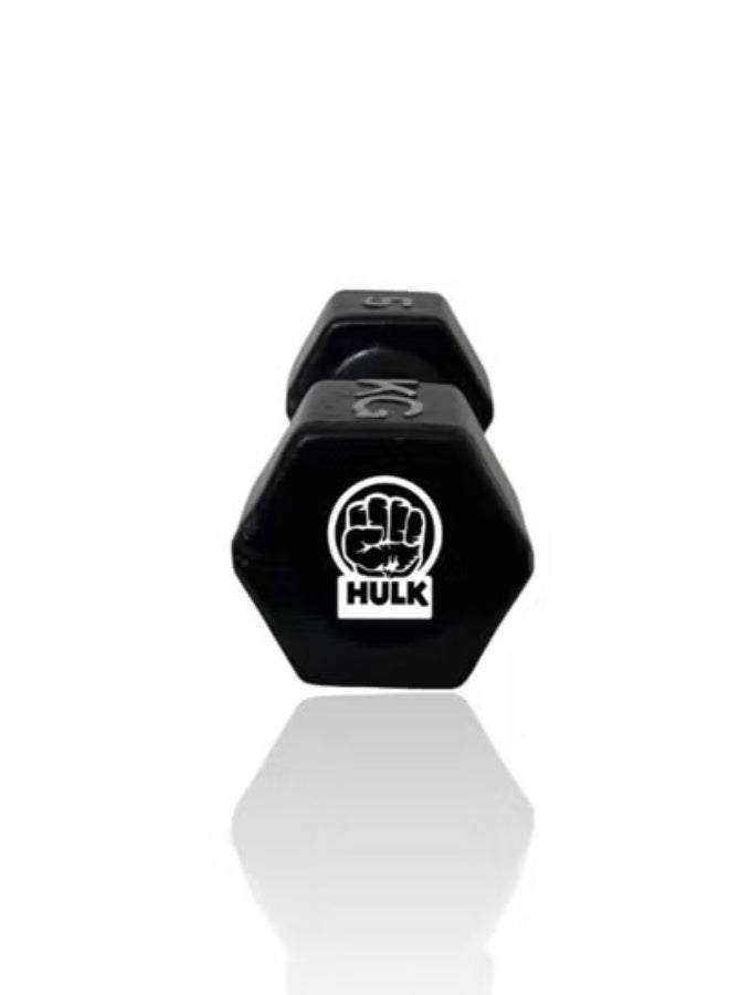 HULK Dumbbell Set 4KG Each - Solid Shiny Rubber (2 Pieces) - Image 1