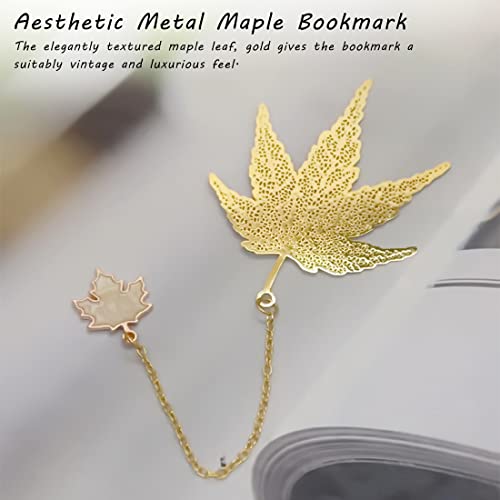 Supvox® Metal Maple Leaf Bookmark, Hollow Bookmarks for Reading Enthusiasts and Gifting, Bookmark Gift for Teachers Women Student, Mothers Day Christmas Valentine's Day Appreciation Gifts - Image 4