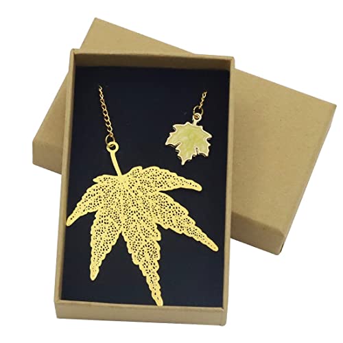 Supvox® Metal Maple Leaf Bookmark, Hollow Bookmarks for Reading Enthusiasts and Gifting, Bookmark Gift for Teachers Women Student, Mothers Day Christmas Valentine's Day Appreciation Gifts - Image 1