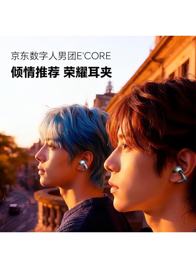 Honor Choice Clip-on Earphones 2 Pro Star Edition Bluetooth Earphones Comfortable Wear Long Battery Life Bone Conduction Hd Sound Noise Cancelling Classic Black
