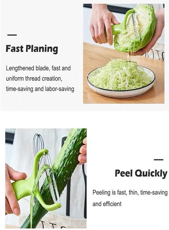 Weicoca Green Cabbage Shredder, Stainless Steel Cabbage Grater, Fruit Vegetable Potato Peeler, Kitchen Gadgets, Wide Mouth Vegetables Peeler, Restaurants Accessories 4.72x7.08in - Image 4