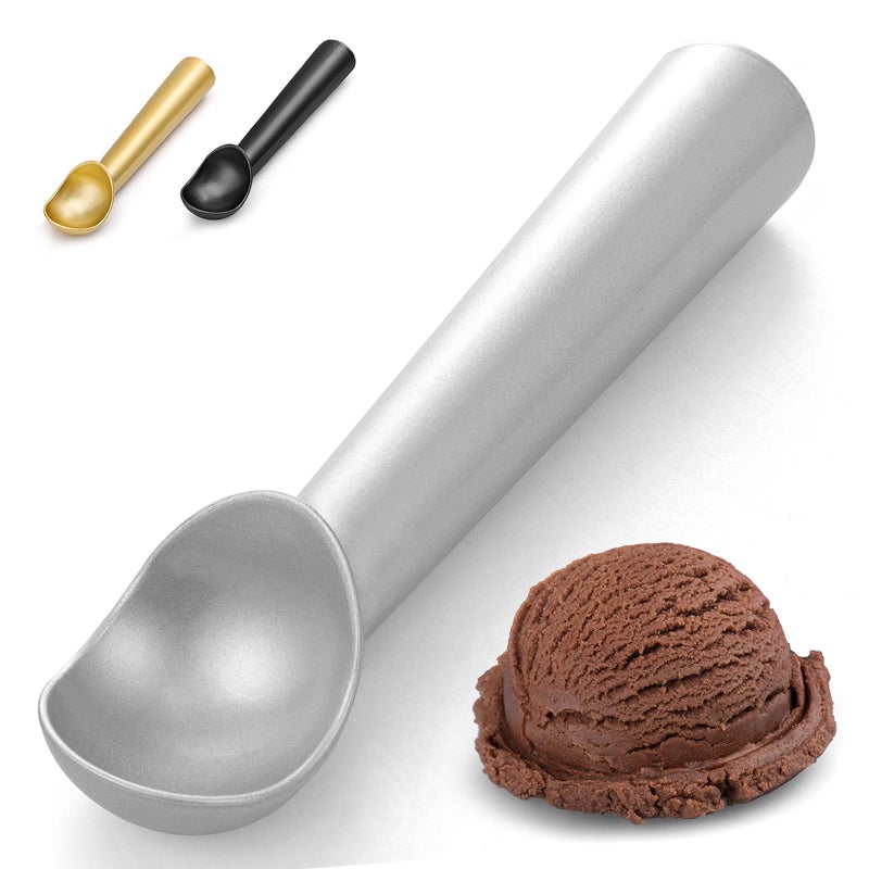 CUNSENR 7 inch Ice Cream Scoop - One-Piece Nonstick Aluminum Ice Cream Scooper - Professional Metal Ice Cream Spoon - Durable, Easy to Use & Clean - Lightweight Cookie Spoon - Scoop Ice Cream (Sliver) - Image 1